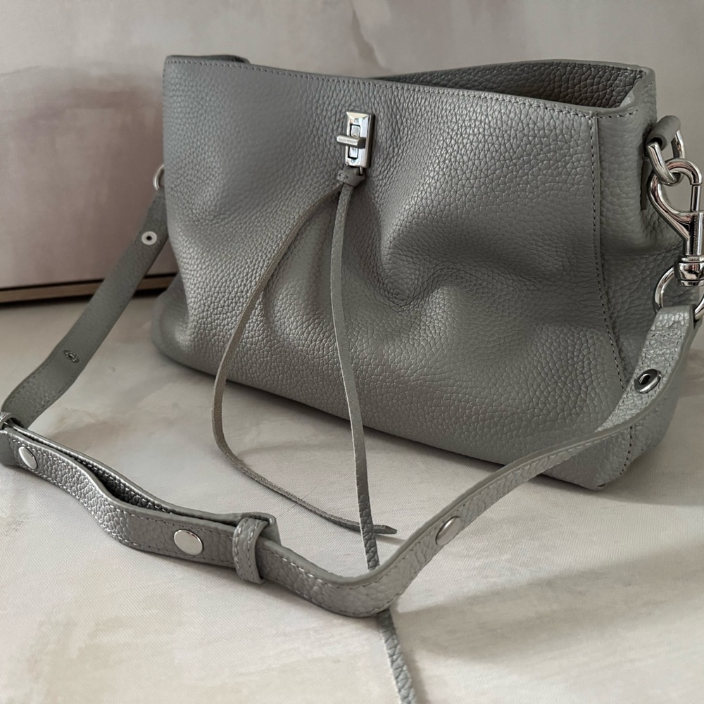 Rebecca Minkoff Darren East/West Leather Shoulder Bag in Dove Gray - Picture 2 of 16